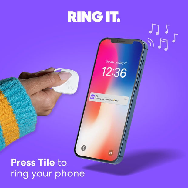 Tile by Life360 Mate (2024) Bluetooth Tracker, Keys Finder and Item Locator for Keys, Bags and More. Phone Finder. Both iOS and Android Compatible. 4-Pack (Black)