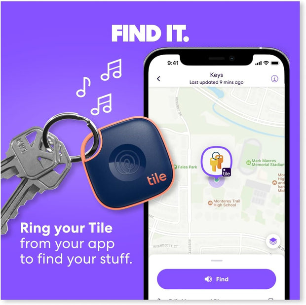 Tile by Life360 Mate (2024) Bluetooth Tracker, Keys Finder and Item Locator for Keys, Bags and More. Phone Finder. Both iOS and Android Compatible. 4-Pack (Black)